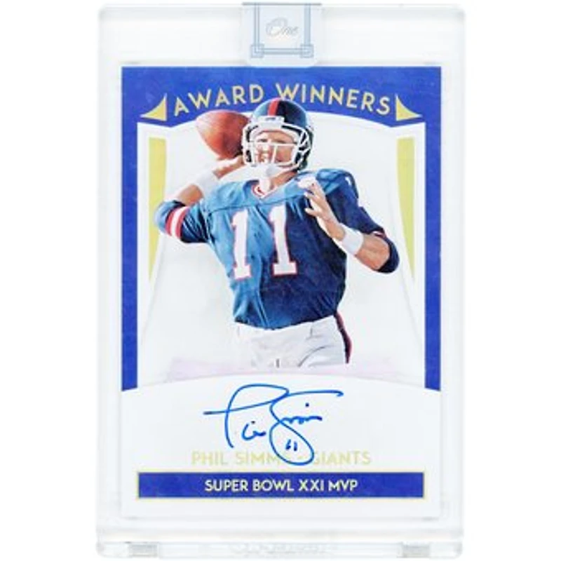 Phil Simms New York Giants Autographed 2020 Panini One Super Bowl XXI MVP #AW-PS Card