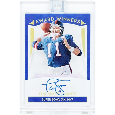 Phil Simms New York Giants Autographed 2020 Panini One Super Bowl XXI MVP #AW-PS Card