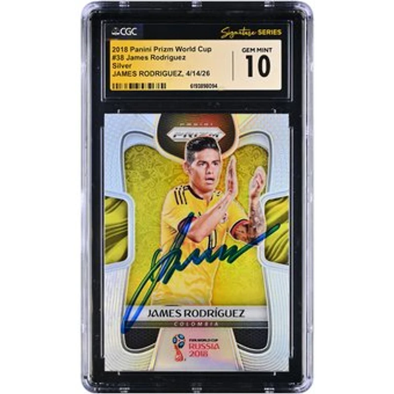 James Rodríguez Colombia National Team Autographed 2018 Panini Prizm World Cup Silver #38 CGC Fanatics Witnessed Authenticated GEM MINT 10 Card