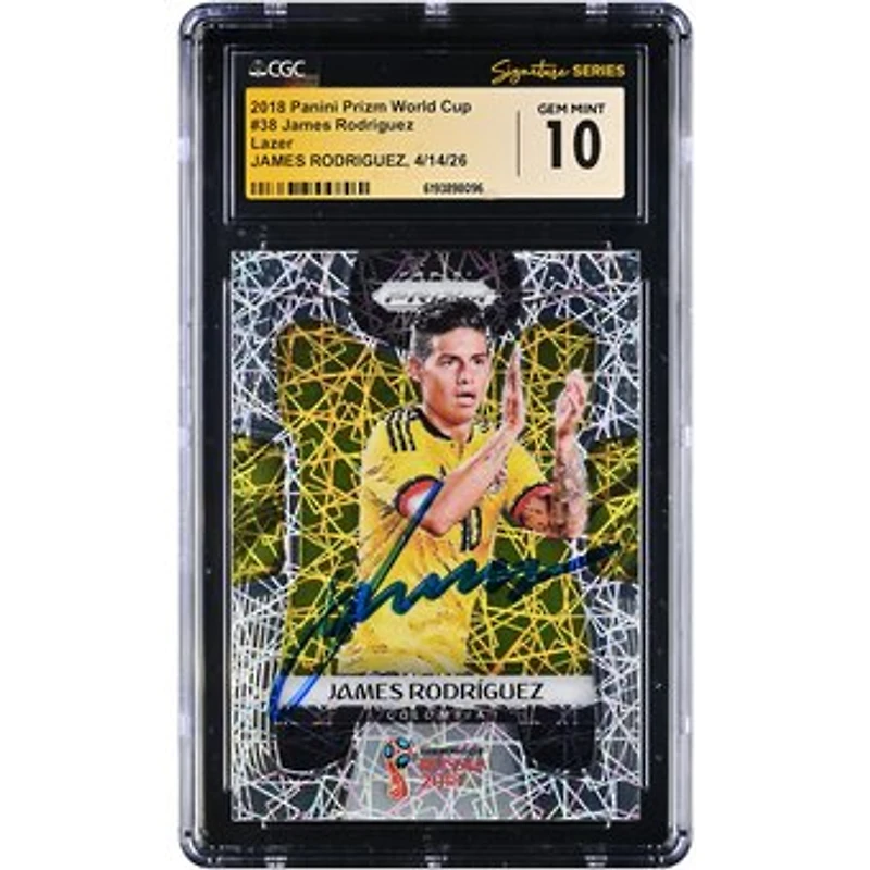 James Rodríguez Colombia National Team Autographed 2018 Panini Prizm World Cup Lazer #38 CGC Fanatics Witnessed Authenticated GEM MINT 10 Card