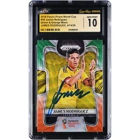 James Rodríguez Colombia National Team Autographed 2018 Panini Prizm World Cup Green & Orange Wave #38 CGC Fanatics Witnessed Authenticated GEM MINT 10 Card