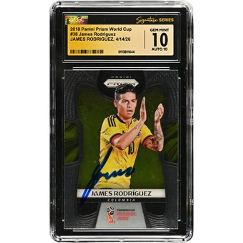 James Rodríguez Colombia National Team Autographed 2018 Panini Prizm World Cup #38 CGC Fanatics Witnessed Authenticated 10/10 Card