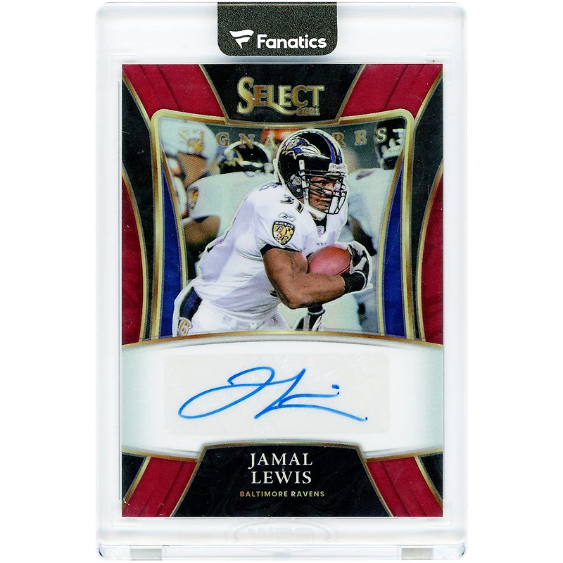 Jamal Lewis Baltimore Ravens Autographed 2021 Panini Select Maroon Prizm #SSP-JLE #28/75 Card