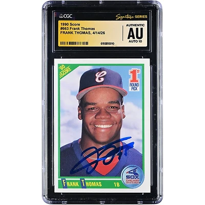 Frank Thomas Chicago White Sox Autographed 1990 Score #663 CGC Fanatics Witnessed Authenticated AUTO 10 Rookie Card