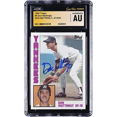 Don Mattingly New York Yankees Autographed 1984 Topps #8 CGC Fanatics Witnessed Authenticated Rookie Card