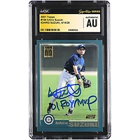 Ichiro Suzuki Seattle Mariners Autographed 2001 Topps #726 CGC Fanatics Witnessed Authenticated Rookie Card with "01 ROY/MVP" Inscription