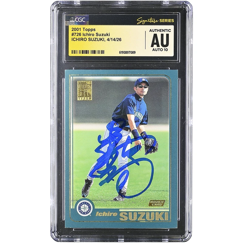 Ichiro Suzuki Seattle Mariners Autographed 2001 Topps Kanji #726 CGC Fanatics Witnessed Authenticated AUTO 10 Rookie Card