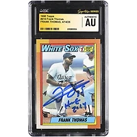 Frank Thomas Chicago White Sox Autographed 1990 Topps #414 CGC Fanatics Witnessed Authenticated Rookie Card with "HOF 2014" Inscription