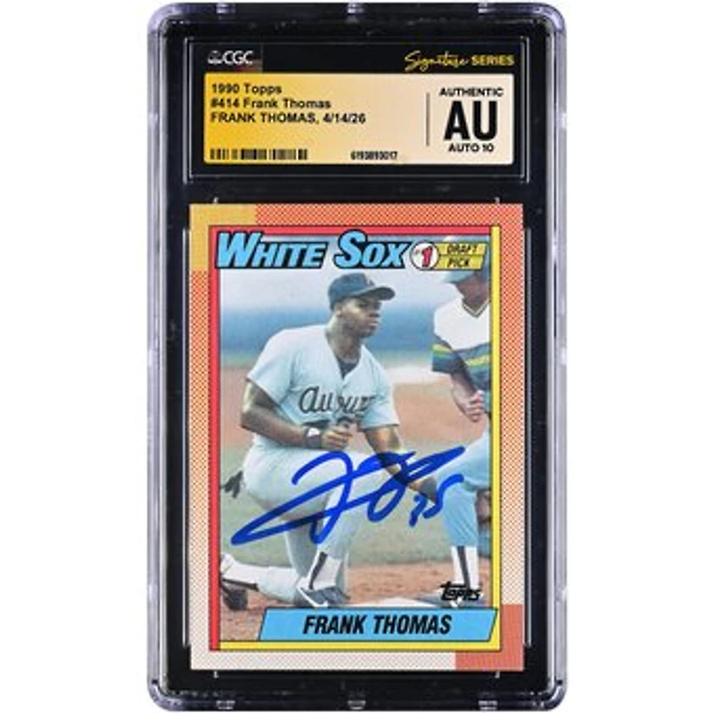 Frank Thomas Chicago White Sox Autographed 1990 Topps #414 CGC Fanatics Witnessed Authenticated AUTO 10 Rookie Card