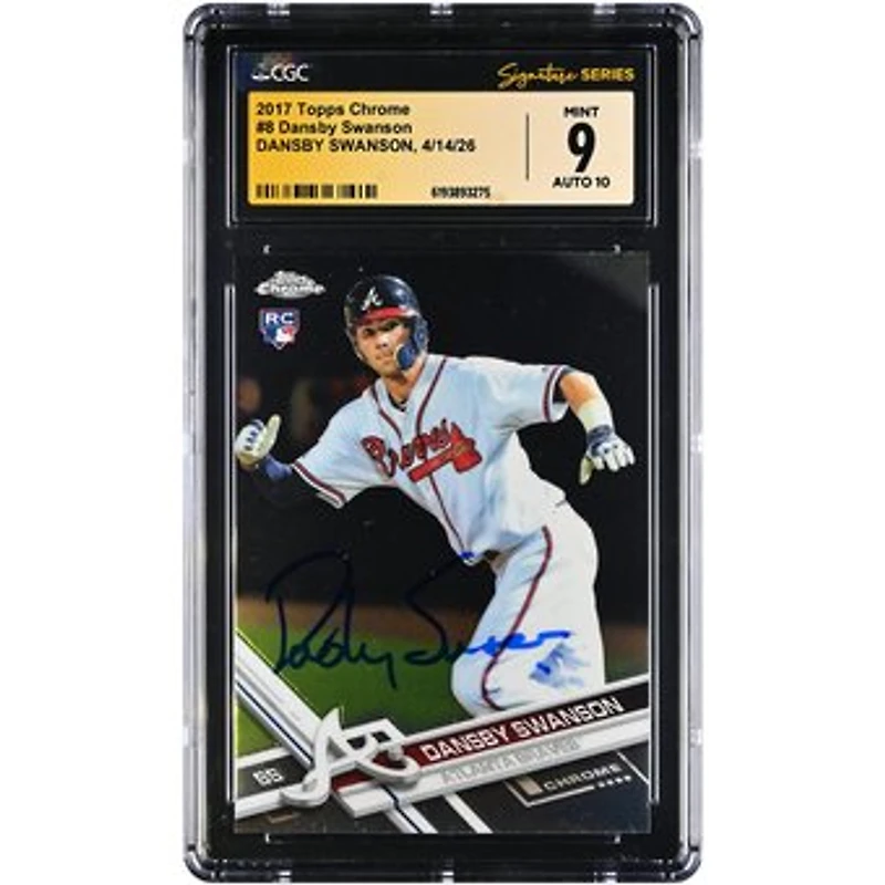 Dansby Swanson Atlanta Braves Autographed 2017 Topps Chrome #8 CGC Fanatics Witnessed Authenticated /10 Rookie Card