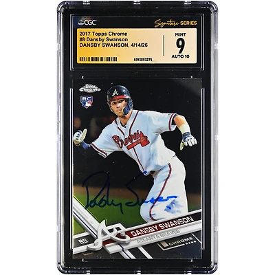 Dansby Swanson Atlanta Braves Autographed 2017 Topps Chrome #8 CGC Fanatics Witnessed Authenticated /10 Rookie Card