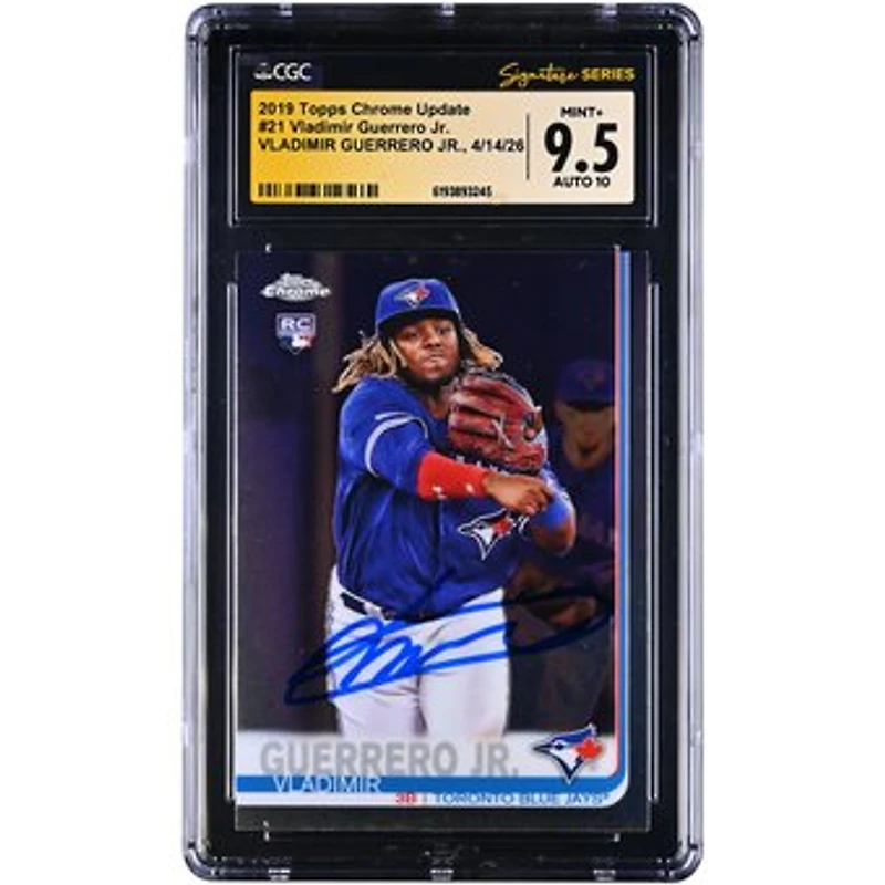 Vladimir Guerrero Jr. Toronto Blue Jays Autographed 2019 Topps Chrome Update #21 CGC Fanatics Witnessed Authenticated 9.5/10 Rookie Card