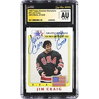 Jim Craig US Hockey Autographed 1983 Topps Greatest Olympians #33 CGC Fanatics Witnessed Authenticated AUTO 10 Card with "1980 Gold" Inscription