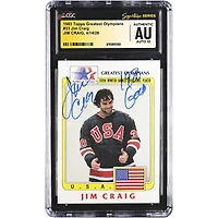 Jim Craig US Hockey Autographed 1983 Topps Greatest Olympians #33 CGC Fanatics Witnessed Authenticated AUTO 10 Card with "1980 Gold" Inscription