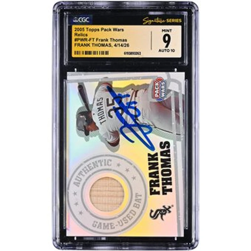 Frank Thomas Chicago White Sox Autographed 2005 Topps Pack Wars Relics #PWR-FT CGC Fanatics Witnessed Authenticated 9/10 Card