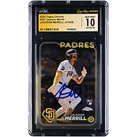 Jackson Merrill San Diego Padres Autographed 2024 Topps Chrome #207 CGC Fanatics Witnessed Authenticated /10 Rookie Card