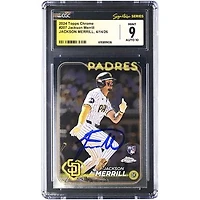 Jackson Merrill San Diego Padres Autographed 2024 Topps Chrome #207 CGC Fanatics Witnessed Authenticated /10 Rookie Card