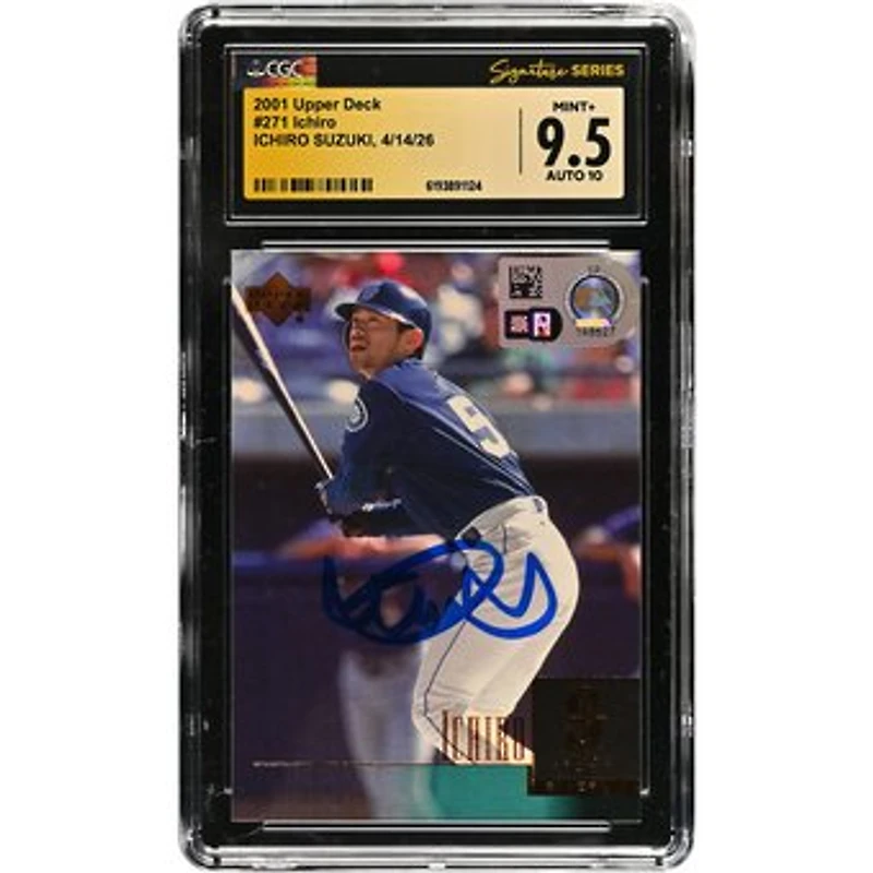 Ichiro Suzuki Seattle Mariners Autographed 2001 Upper Deck #271 CGC Fanatics Witnessed Authenticated 9.5/10 Rookie Card