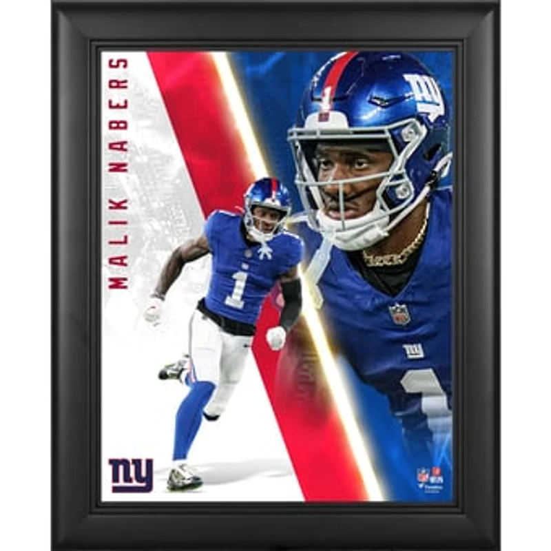 Malik Nabers New York Giants Framed 13" x 16" Radiance Collage
