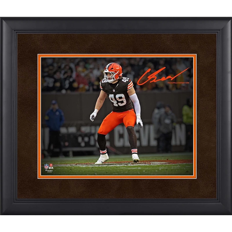 Carson Schwesinger Cleveland Browns Facsimile Signature Framed 11" x 14" Spotlight Photograph