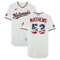 Simon Mathews Washington Nationals Game-Used #53 White Nike Jersey vs. Pittsburgh Pirates on July 4, 2026 Simon Mathews