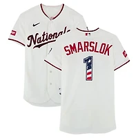 Tyler Smarslok Washington Nationals Game-Used #1 White Nike Jersey vs. Pittsburgh Pirates on July 4, 2026