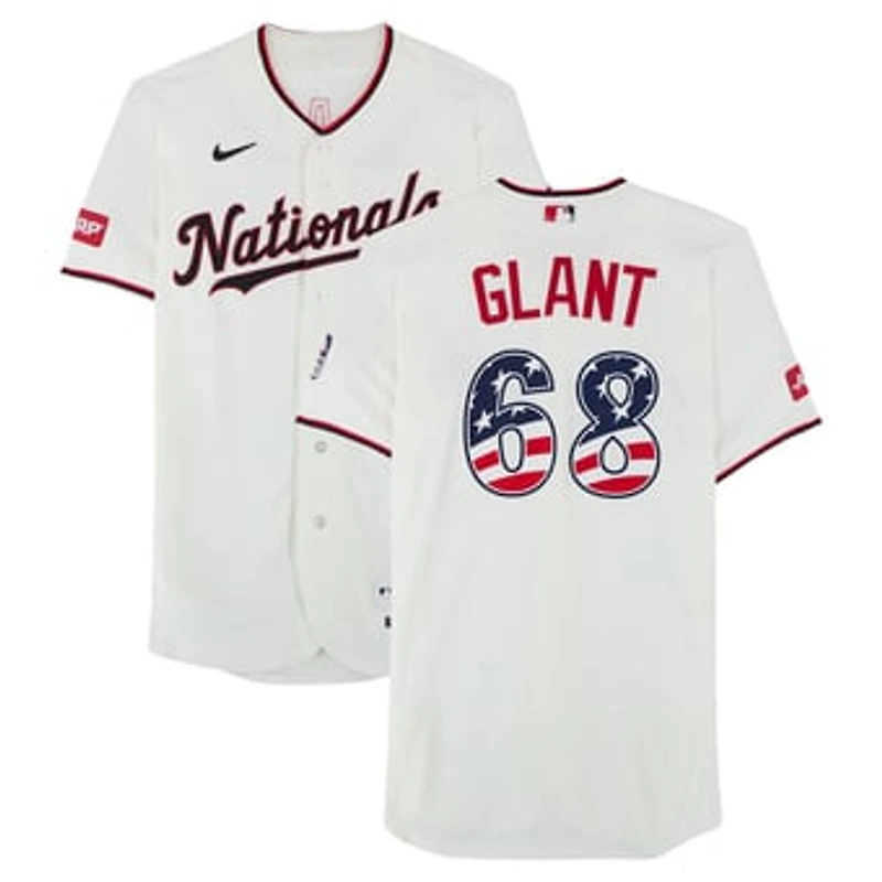 Dustin Glant Washington Nationals Game-Used #68 White Nike Jersey vs. Pittsburgh Pirates on July 4, 2026
