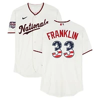 Christian Franklin Washington Nationals Player-Issued #33 White Nike Jersey vs. Pittsburgh Pirates on July 4, 2026