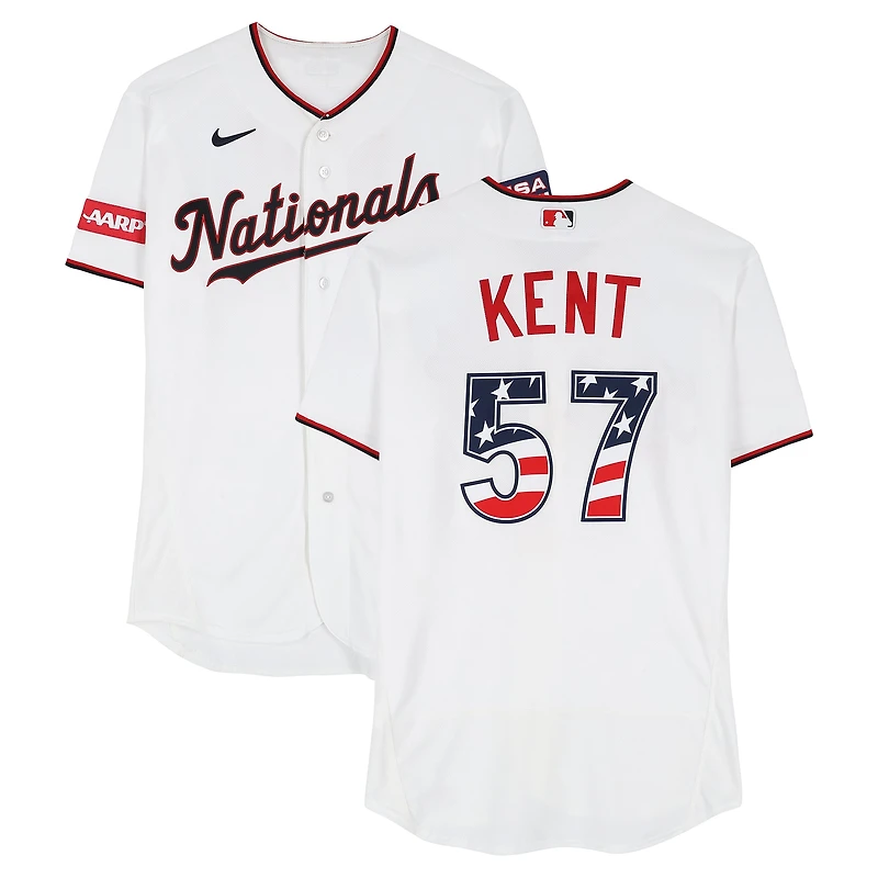 Zak Kent Washington Nationals Player-Issued #57 White Nike Jersey vs. Pittsburgh Pirates on July 4, 2026