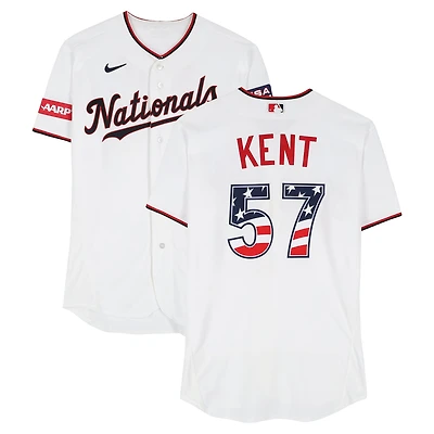 Zak Kent Washington Nationals Player-Issued #57 White Nike Jersey vs. Pittsburgh Pirates on July 4, 2026