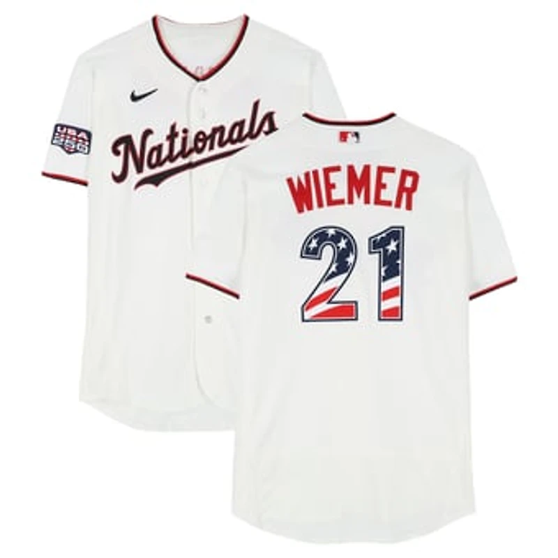 Joey Wiemer Washington Nationals Player-Issued #21 White Nike Jersey vs. Pittsburgh Pirates on July 4, 2026