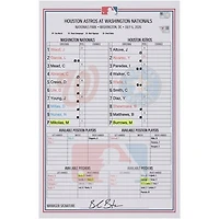 Washington Nationals Game-Used Lineup Card vs. Houston Astros on July 6, 2026