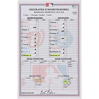 Washington Nationals Game-Used Lineup Card vs. Houston Astros on July 6, 2026