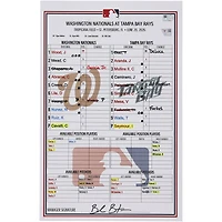 Washington Nationals Game-Used Lineup Card vs. Tampa Bay Rays on June 20, 2026