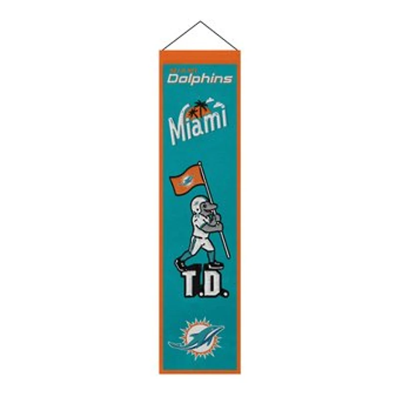Miami Dolphins 8" x 32" Icons Banner