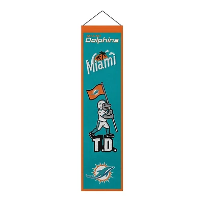 Miami Dolphins 8" x 32" Icons Banner