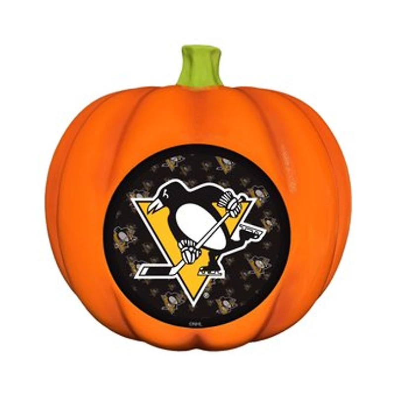 Pittsburgh Penguins 10" LED 3D Logo Resin Pumpkin