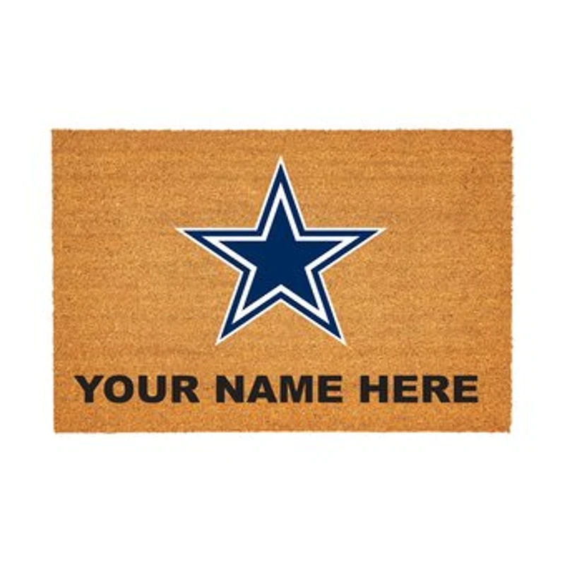 Dallas Cowboys 24" x 36" Team Logo Personalized Coir Door Mat