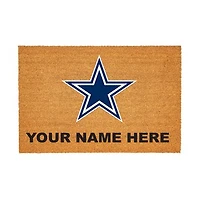 Dallas Cowboys 24" x 36" Team Logo Personalized Coir Door Mat