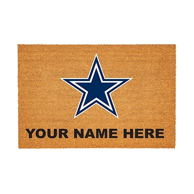 Dallas Cowboys 24" x 36" Team Logo Personalized Coir Door Mat