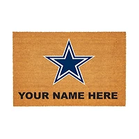 Dallas Cowboys 24" x 36" Team Logo Personalized Coir Door Mat