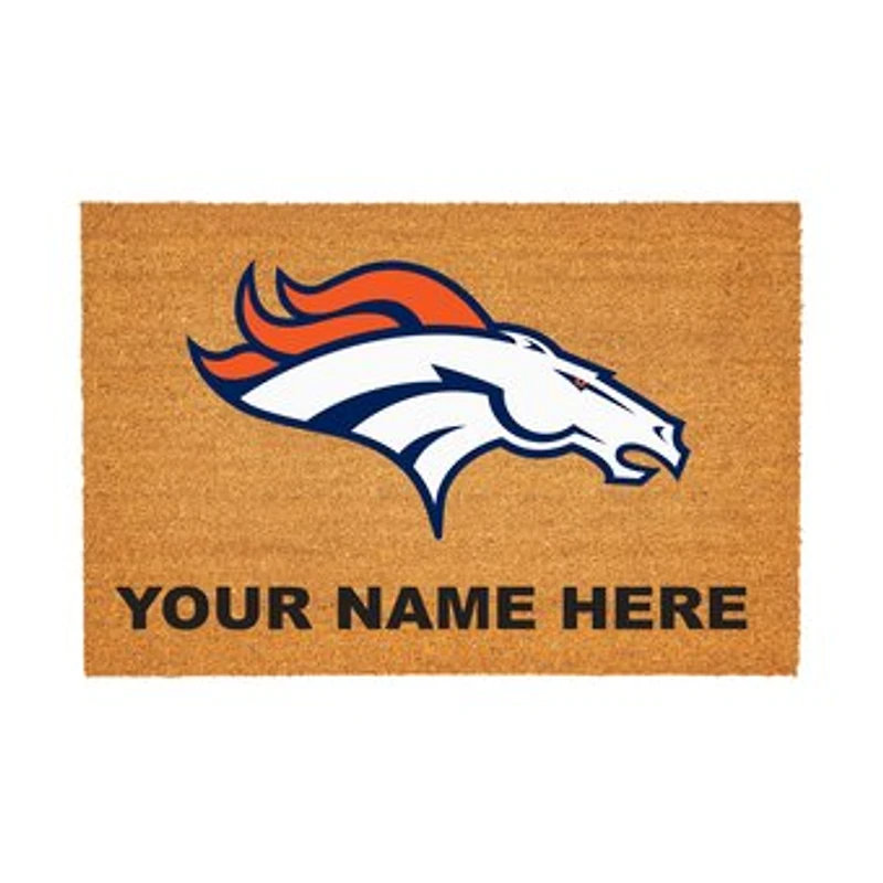 Denver Broncos 24" x 36" Team Logo Personalized Coir Door Mat