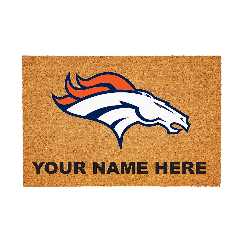 Denver Broncos 24" x 36" Team Logo Personalized Coir Door Mat