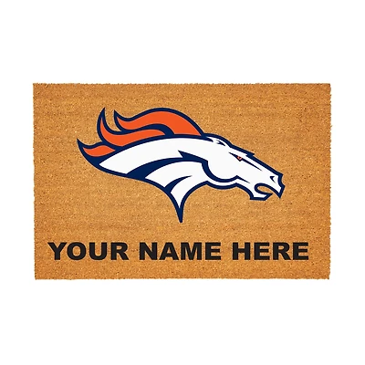 Denver Broncos 24" x 36" Team Logo Personalized Coir Door Mat