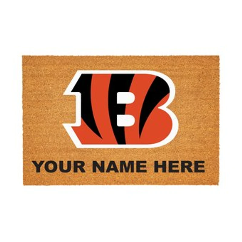 Cincinnati Bengals 24" x 36" Team Logo Personalized Coir Door Mat