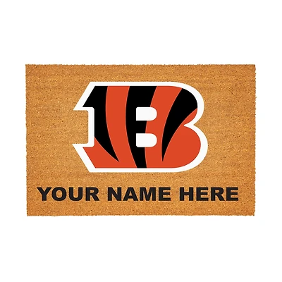 Cincinnati Bengals 24" x 36" Team Logo Personalized Coir Door Mat