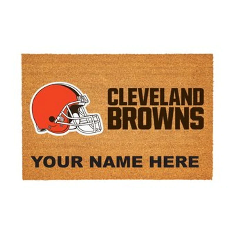 Cleveland Browns 24" x 36" Team Logo Personalized Coir Door Mat