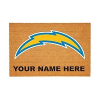 Los Angeles Chargers 24" x 36" Team Logo Personalized Coir Door Mat