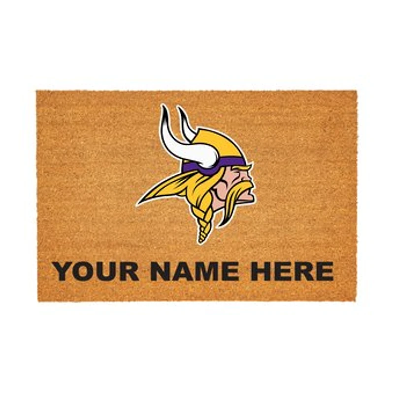 Minnesota Vikings 24" x 36" Team Logo Personalized Coir Door Mat