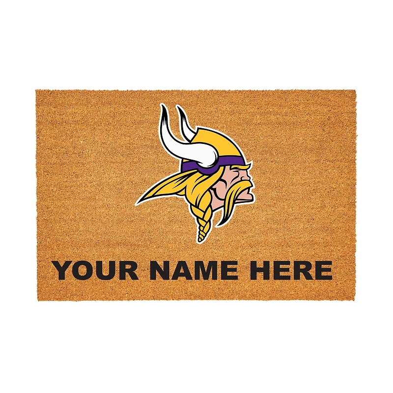 Minnesota Vikings 24" x 36" Team Logo Personalized Coir Door Mat